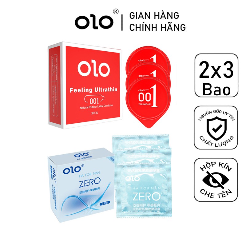 BCS Combo Bao Cao Su Siêu Mỏng Giữ Nhiệt và Bao Cao Su Siêu Mỏng ZERO HA FOR MAN 6 bcs