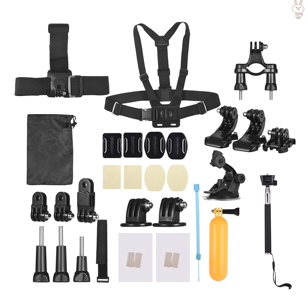 RD Andoer 37-In-1 Basic Common Action Camera Accessories Kit for   7/6/5/4 SJCAM /YI Outdoor Sports Camera Accessories Set