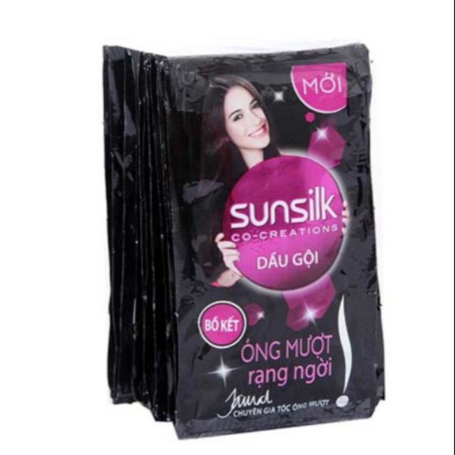 Combo 10 gói dầu gội, dầu xả Sunsilk mềm mượt đen, vàng