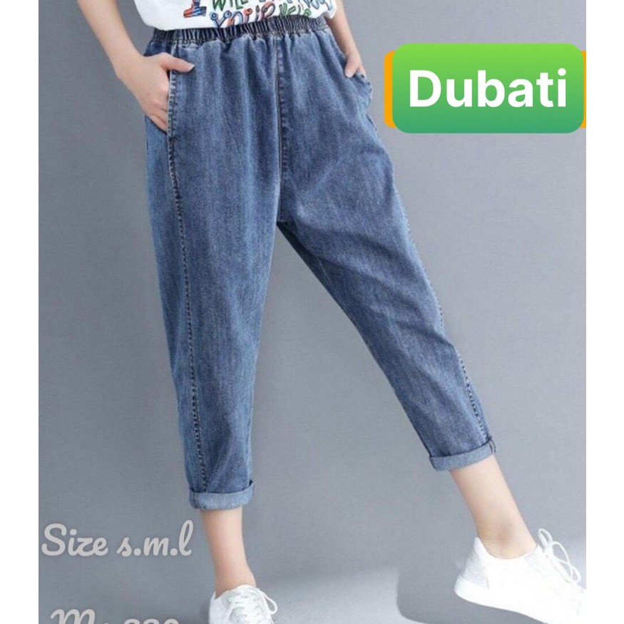 QUẦN BAGGY JEAN NỮ LƯNG THUN NHẬT HÀN CẠP CAO NÂNG MÔNG SIÊU HOT - DB 330 - DUBATI FASHION