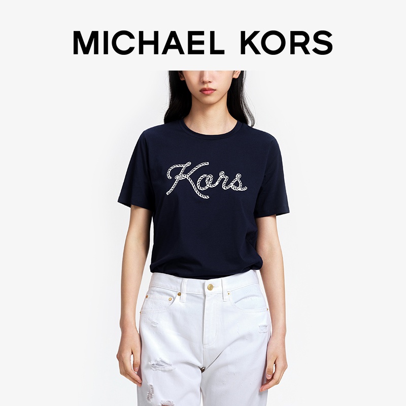 Áo Thun Tay Ngắn Cổ Tròn In Chữ Michael Kors Thời Trang Cho Nam Và Nữ