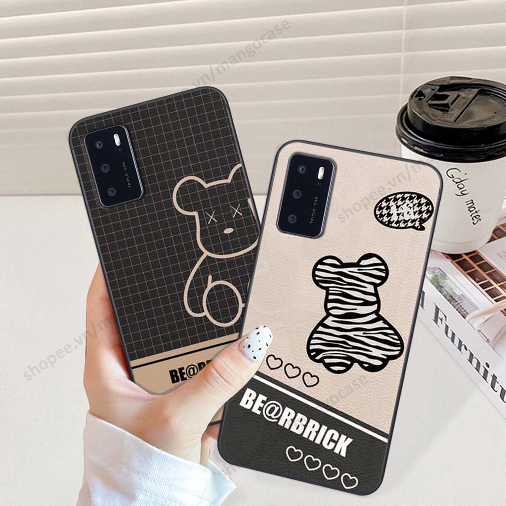 Ốp lưng Oppo A16 in hình happy nice, bé gấu đáng yêu