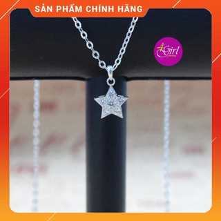 [Bạc 925] Dây chuyền bạc nữ + mặt dây chuyền ngôi sao đính đá (1cmx1cm)
