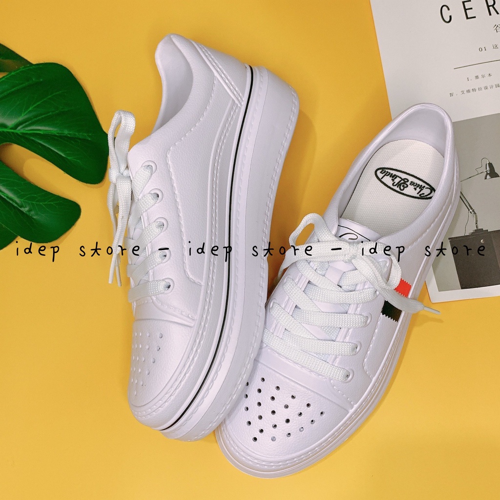 Giày nhựa lười Sneaker cao 3cm đúc nguyên khối siêu nhẹ đi mưa đi học Maipy G013