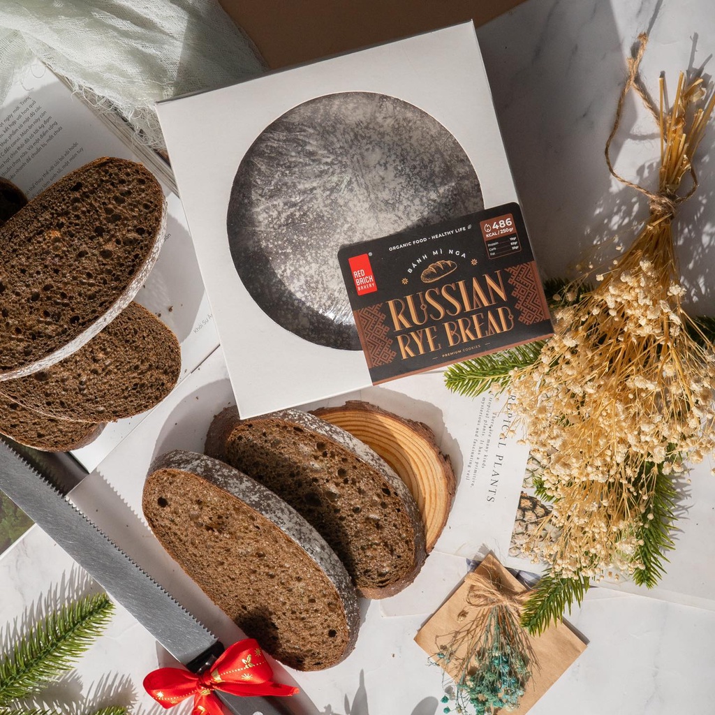 Bánh Mì Nga Lúa Mạch Đen Men Tự Nhiên Chuẩn Eatclean Thương Hiệu Gạch Đỏ Healthy