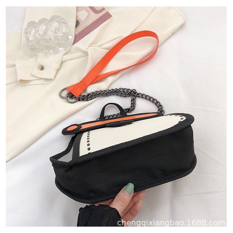 Túi Đeo Chéo Vải Canvas Họa Tiết Hoạt Hình Đáng Yêu