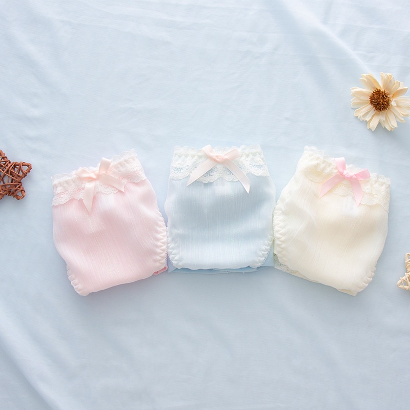 Quần Lót Cotton Lưng Thấp Phối Ren Quyến Rũ Cho Nữ Kiểu Nhật Bản