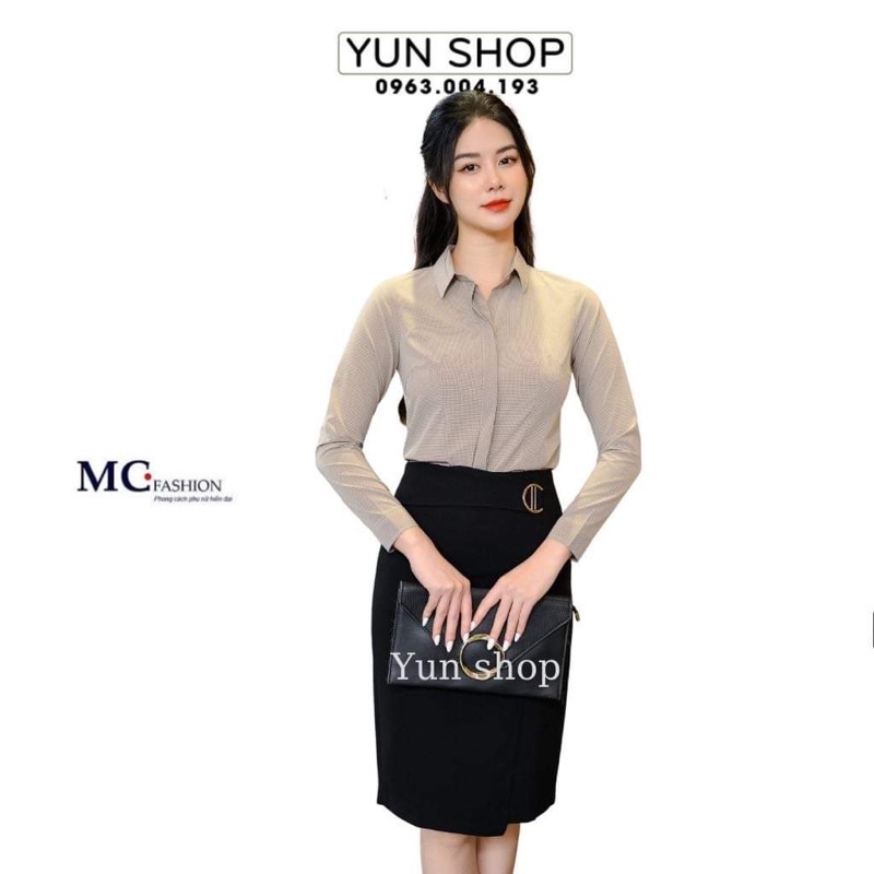Áo Sơ Mi Kẻ Tăm, Áo Công Sở Dài Tay Đẹp Chuẩn Hãng MC Fashion Lên Màu Hồng, Cam,Xanh,Kẻ Xám Đủ Size S M L XL A682