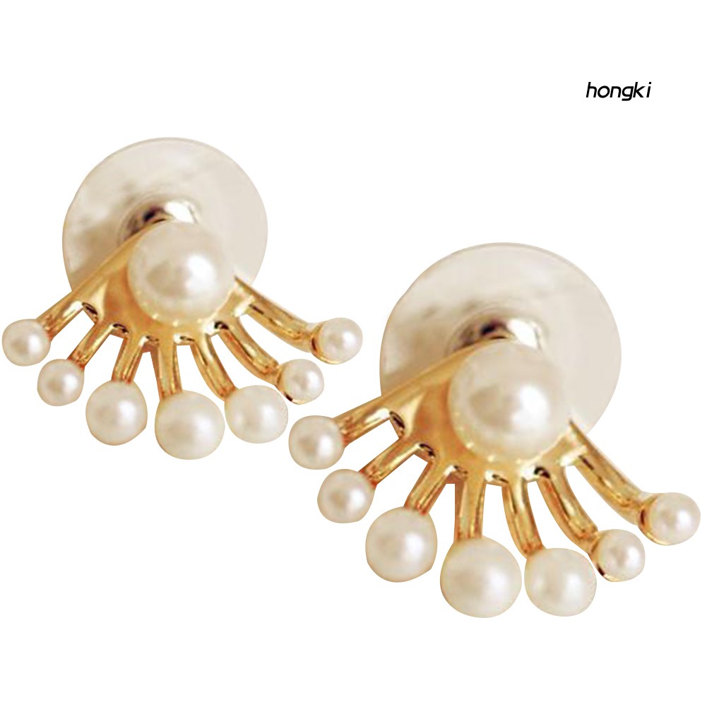 Đôi khuyên tai đính ngọc trai nhân tạo thời trang cho nữ