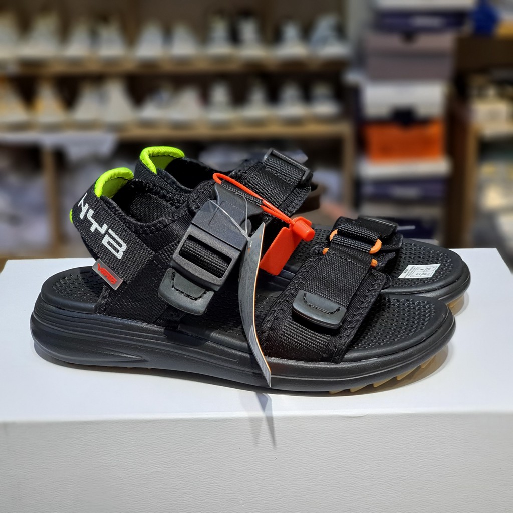 Sandal Vento nam nữ SD-NB38 màu đen Black Green quai dán, Dép quai hậu chính hãng đế bằng đi học không gây mùi