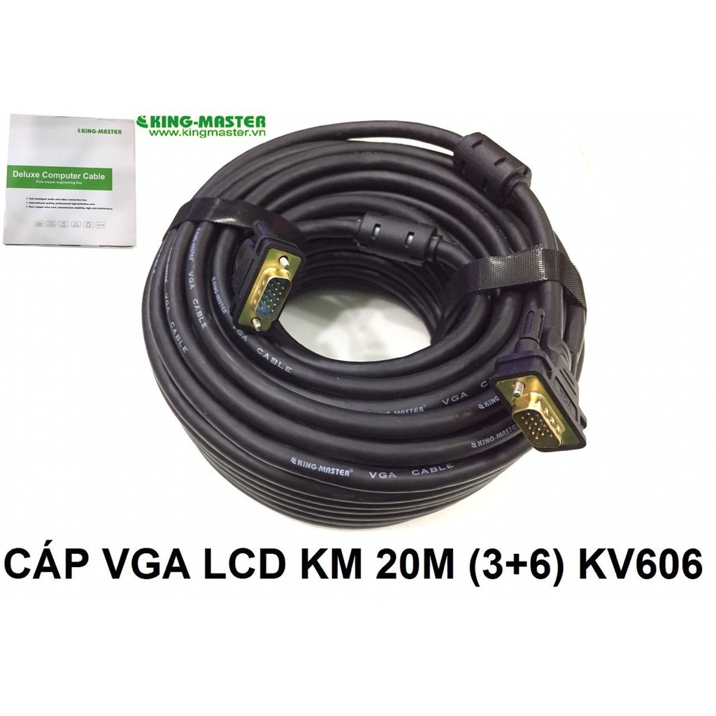 CÁP VGA LCD MÀN HÌNH MÁY TÍNH KINGMASTER TỪ 1.5M ĐẾN 30M KM 15M KV 605, 20M KV 606M 25M KV 607, 30M KV 608