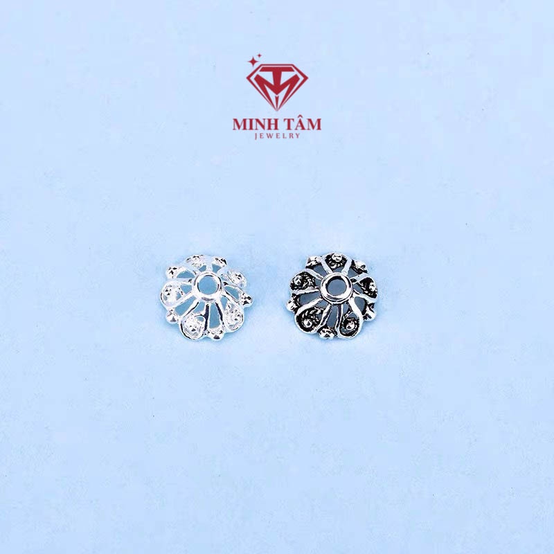 Chụp hạt đá phong thủy bạc Thái S925, Mũ chụp hạt đá vòng tay đá-Minh Tâm Jewelry