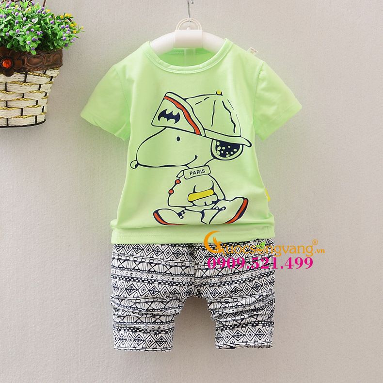Bộ quần áo trẻ em mùa hè set đồ trẻ em xanh lá GLSET025 xanh lá Cuocsongvang