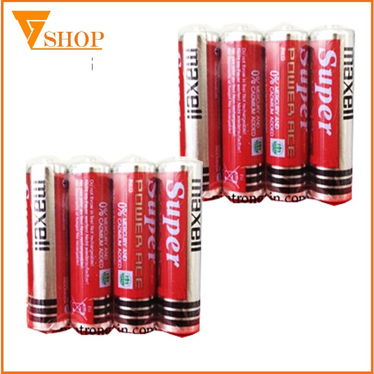 1 vỉ pin AA Maxell chất liệu Cacbon 1.5V chính hãng