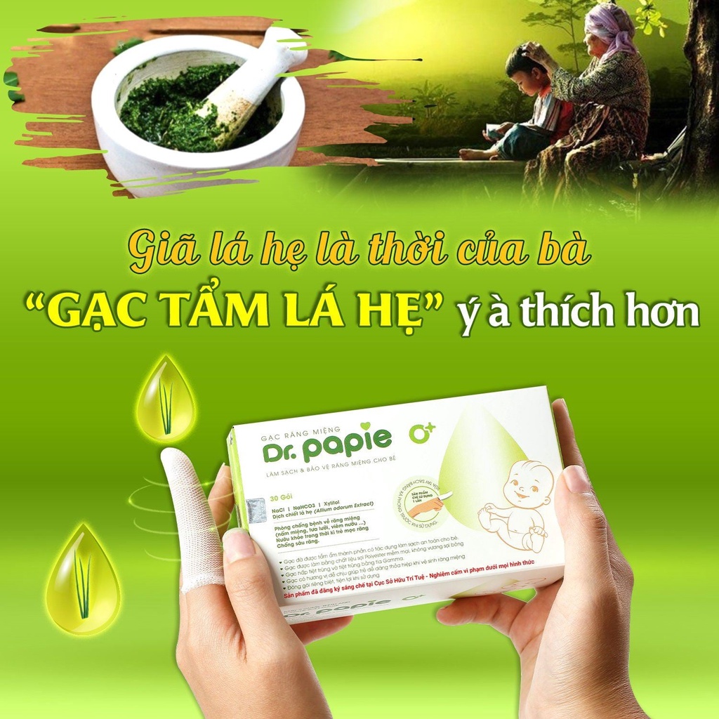 Gạc răng miệng y tế, gạc rơ lưỡi cho bé Dr. papie