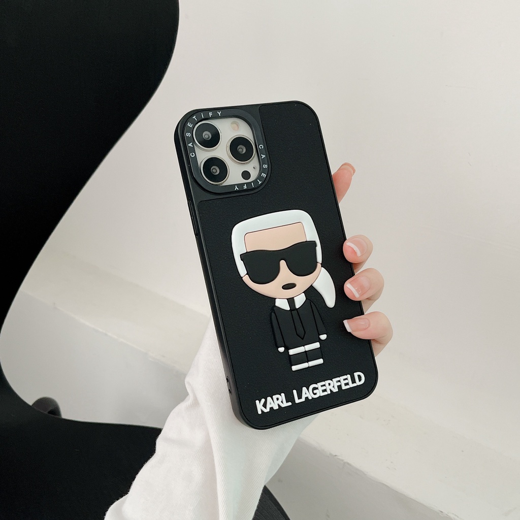 Karl Ốp Điện Thoại Silicon Hình Mèo 3d Cho iphone 15 14 13 12 11 pro max plus x xs xr