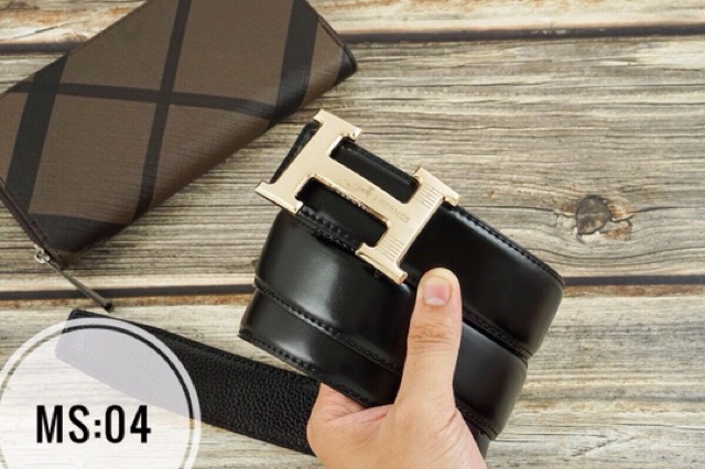 Thắt lưng nam thời trang H - Dòng giấu dây ( Ảnh thật - Mã Her02 )