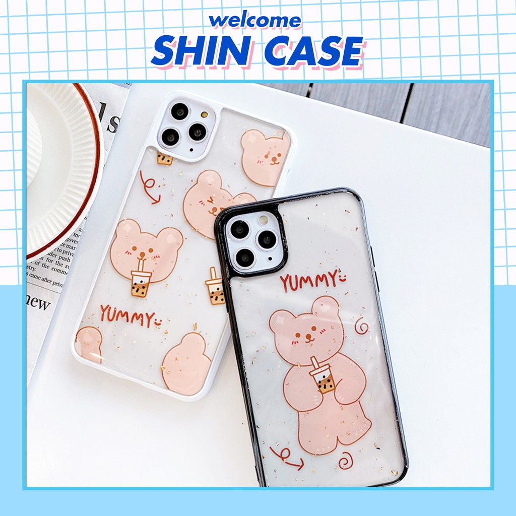 Ốp lưng iphone Bear Yummy viền màu 5/5s/6/6plus/6s/6splus/7/7plus/8/8plus/x/xr/xs/11/12/pro/max/plus/promax | BigBuy360 - bigbuy360.vn