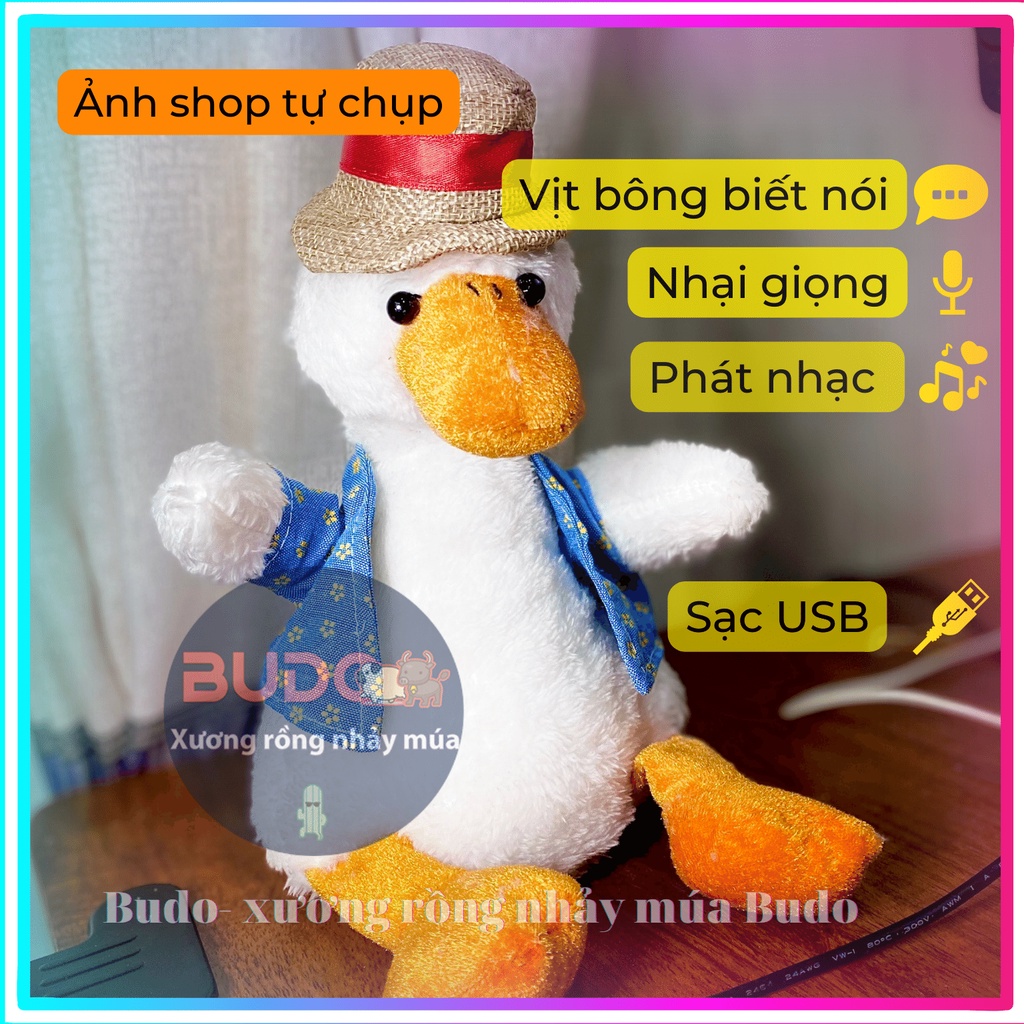 Vịt Nhồi Bông Biết Nói, Biết Hát, Nhại Tiếng, Nhún Nhảy, Cà Khịa, Phát Nhạc, Quà Tặng Bé, Xương Rồng Nhảy Múa