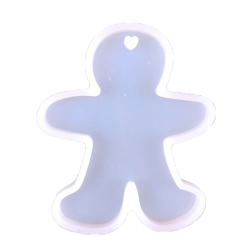 Khuôn Silicone Làm Bông Tai / Móc Khóa Hình Bánh Gừng / Người Đàn Ông Diy