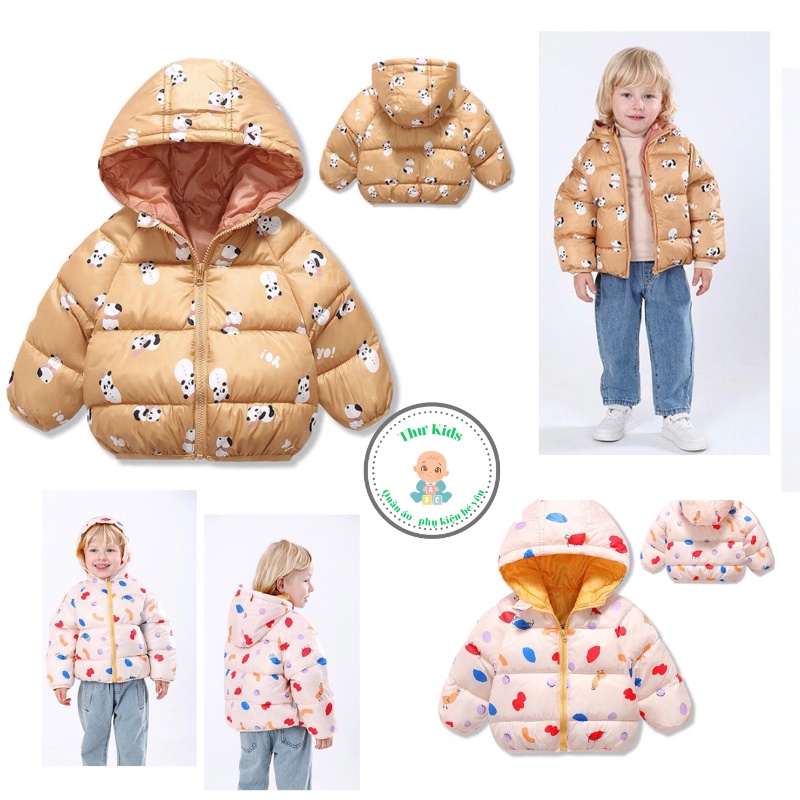 Áo khoác trẻ em, áo phao cho bé trai gái chất liệu cao cấp, dày dặn, ấm áp Thu Kids size từ 8 đến 18kg