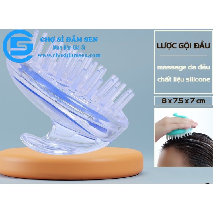 Lược gội đầu gai tròn, massage thư giãn da đầu, Massage Gai Silicon G338-Luocgoidau