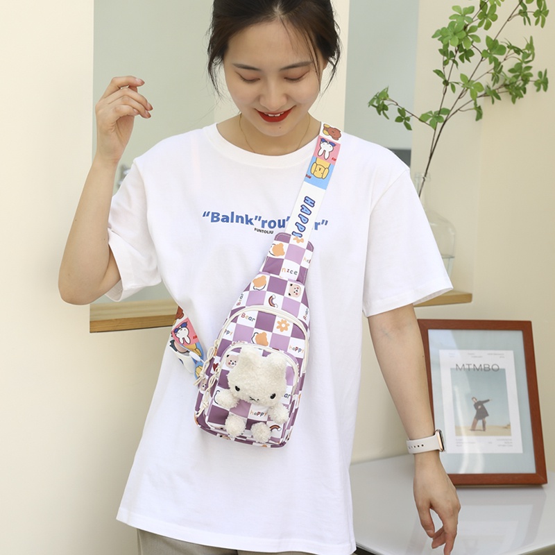 Túi Đeo Chéo Hình Thỏ Hoạt Hình Dễ Thương Cho Nữ
