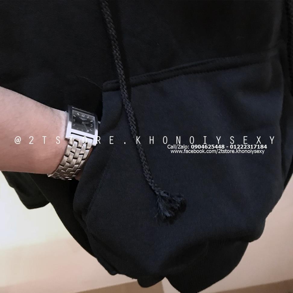 Áo hoodie unisex 2T Store H01 màu đen - Áo khoác nỉ chui đầu nón 2 lớp dày dặn đẹp chất lượng 🌺