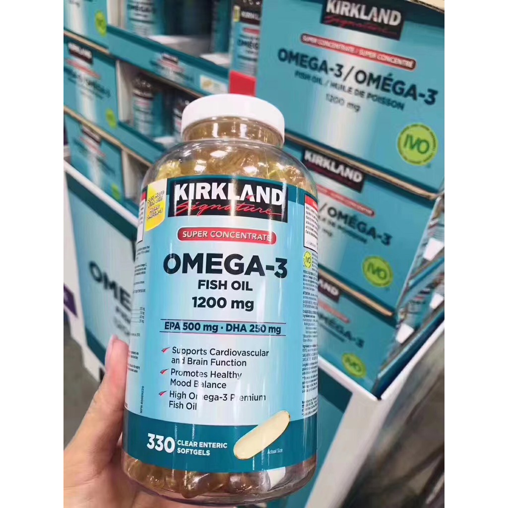 Viên uống dầu cá Kirkland Signature Super Concentrate Omega-3 Fish Oil, 330 viên