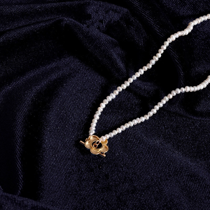 Vòng cổ bạc phối hạt ngọc trai thời trang dành cho phái nữ