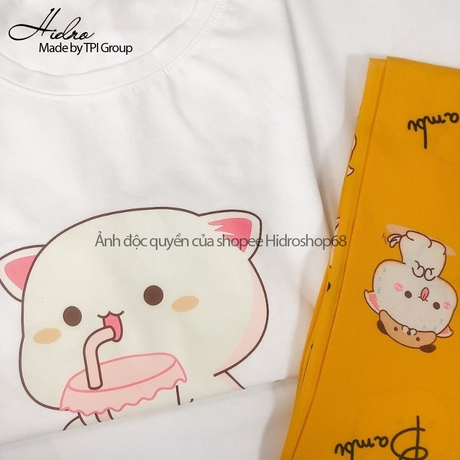 Bộ Pijama Áo Thun Cotton In Hình Quần Dài Kate Thái Họa Tiết Cute