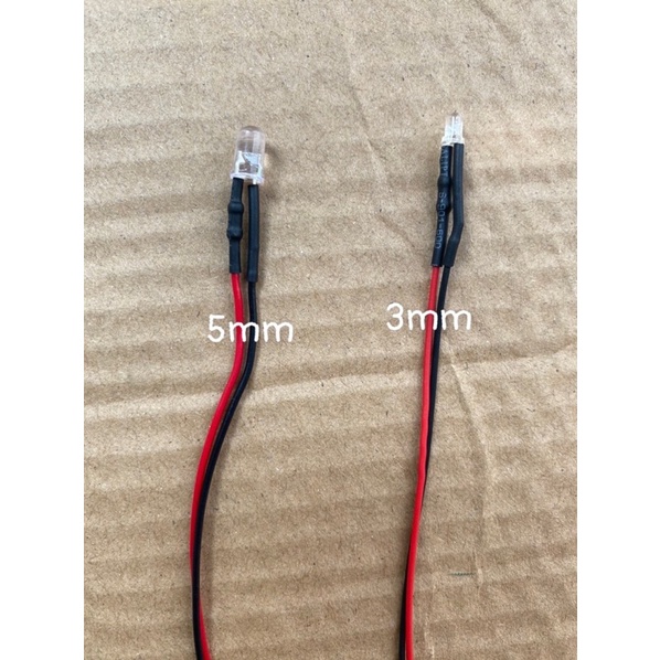 Bóng đèn led 3mm/5mm, sẵn dây 20cm làm hoa, mô hình,đồ trang trí decor