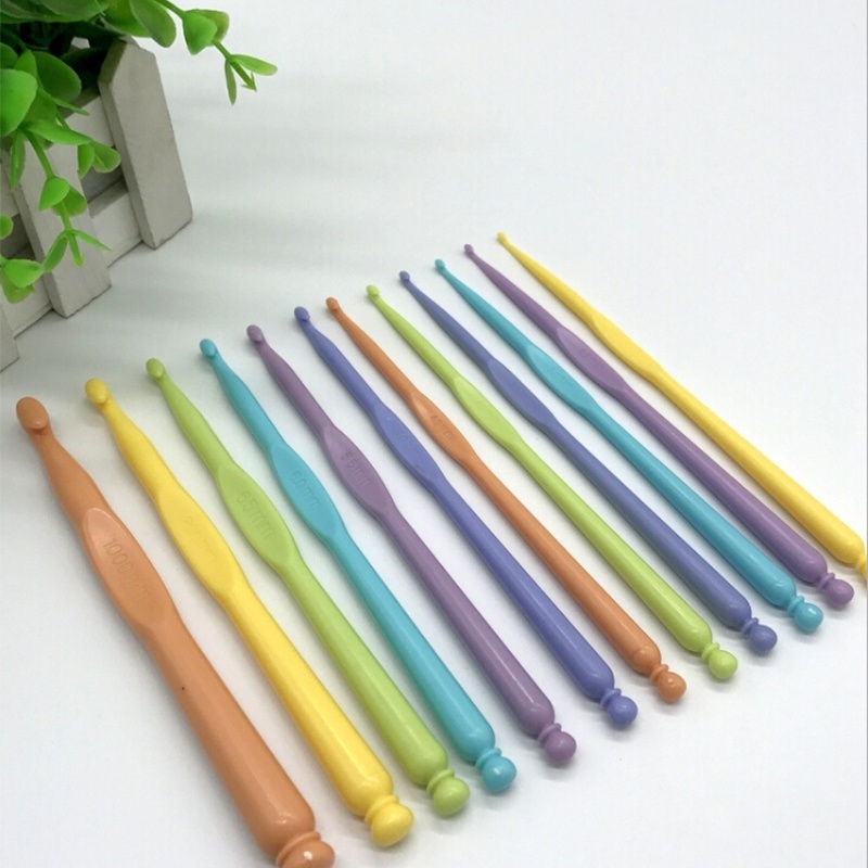 Set 12 kim đan móc len bằng nhựa tiện lợi chất lượng cao
