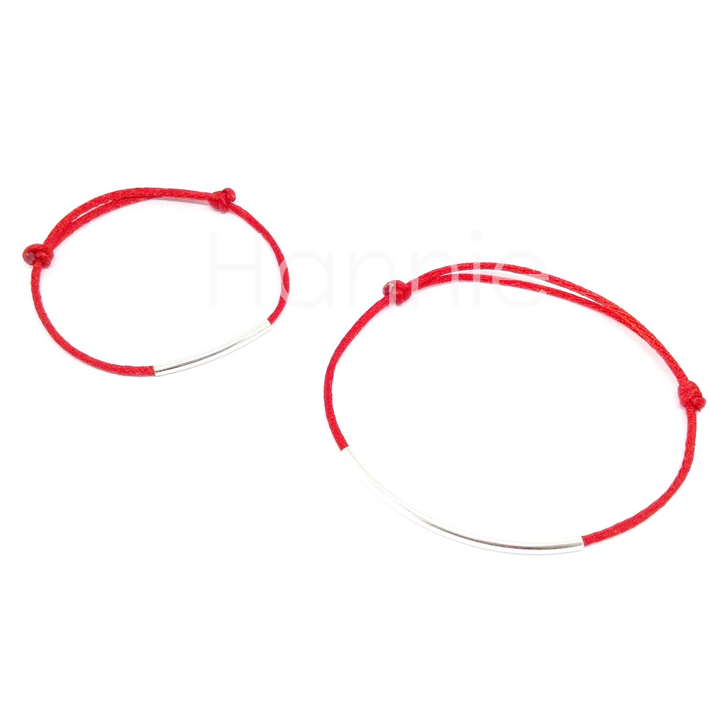 Vòng chân chỉ đỏ may mắn ống bạc khóa trượt - Vòng phong thủy may mắn bình an nam nữ | BigBuy360 - bigbuy360.vn