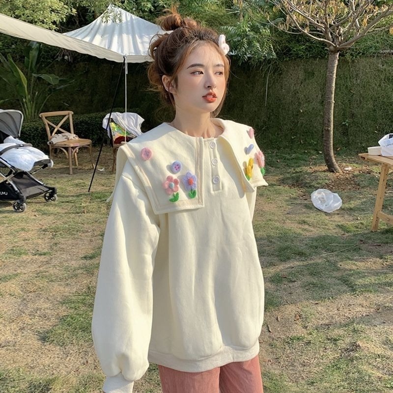 Áo Sweater Cổ Bẻ Dáng Ôm Dễ Phối Đồ Thời Trang Cho Nữ