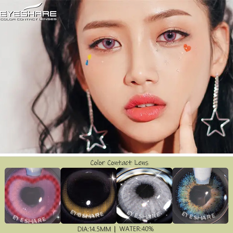 Cặp kính áp tròng EYESHARE 14.5mm màu sắc aurora tùy chọn thời trang làm đẹp mắt