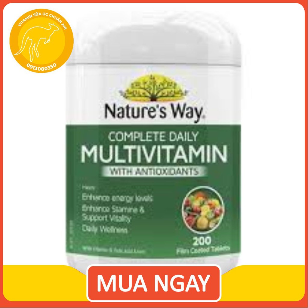 BILL TEM CHEMIST - Vitamin tổng hợp tảo biển Nature’s Way Úc 200 viên - Xuất xứ Úc