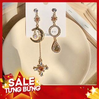 Khuyên tai 💥 GIÁ TẬN XƯỞNG💥 nữ bất đối xứng, dự tiệc, chân bạc 925, không kích ứng, không hoen ghỉ