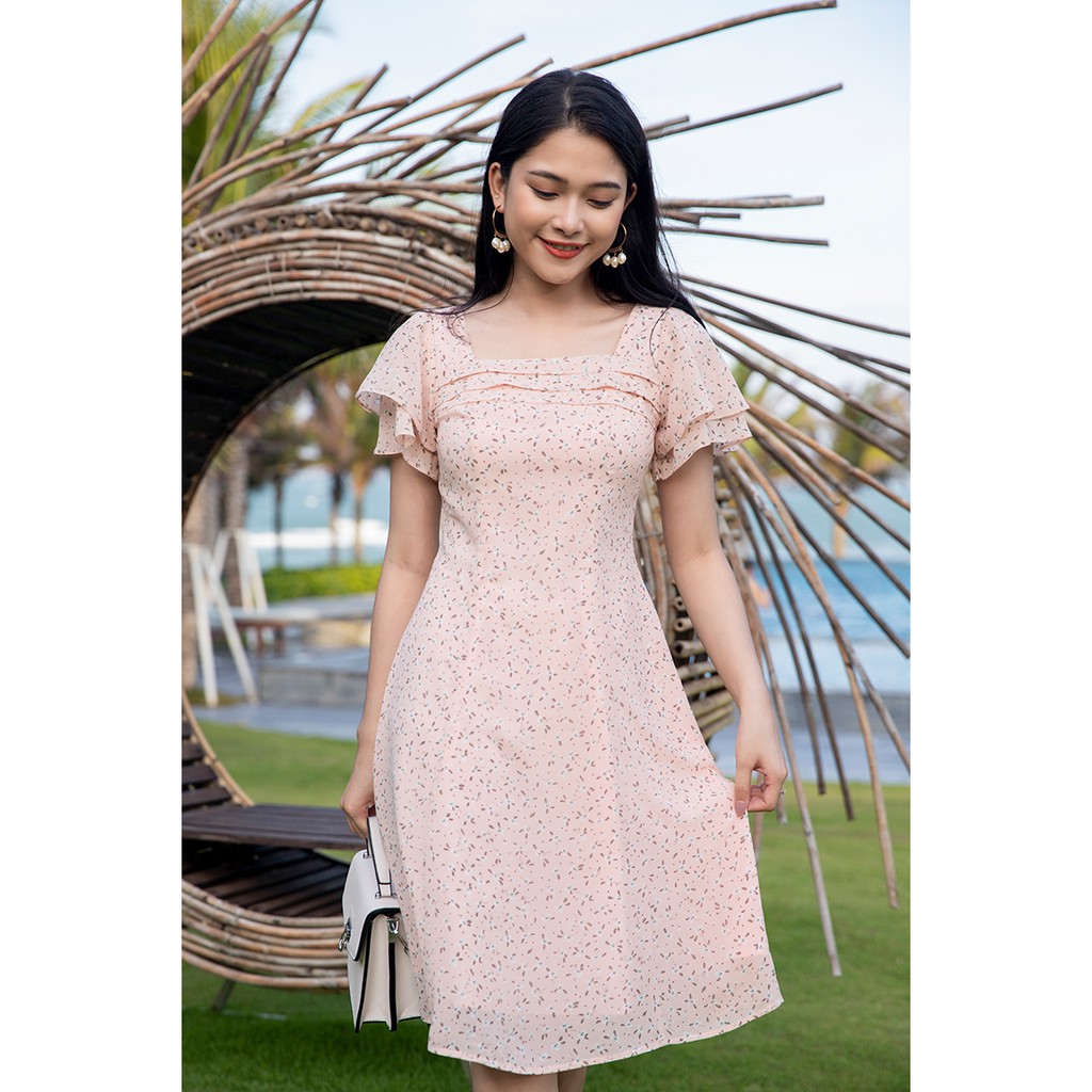 ĐẦM HOA NHÍ CỔ VUÔNG 3341