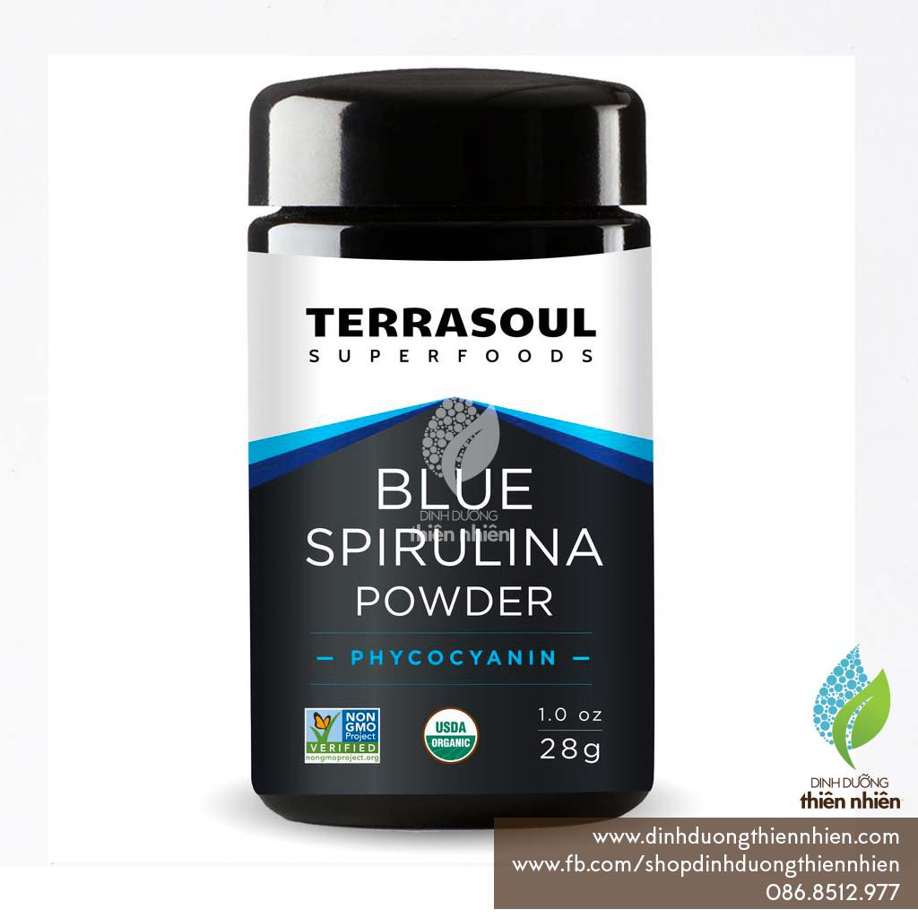 Bột Tảo Blue Spirulina Hữu Cơ Terrasoul Organic Blue Spirulina, 28g