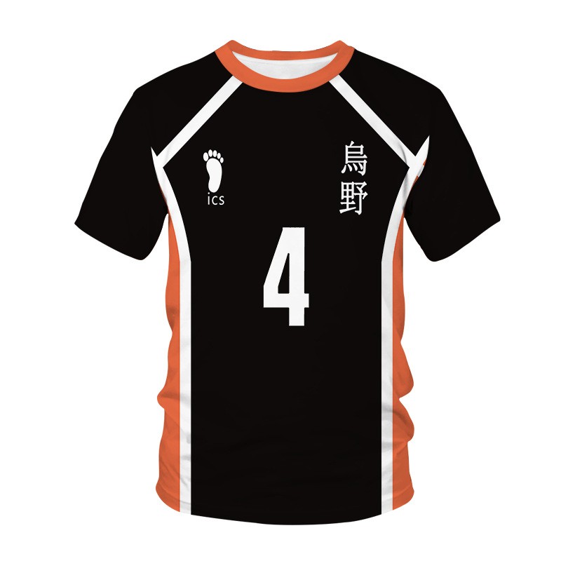 Haikyuu!! Áo thun đồng phục hóa trang nhân vật hoạt hình Karasuno