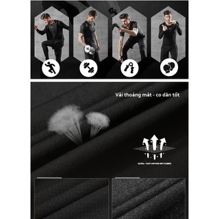 Set quần áo thể thao nam 💖 𝑭𝑹𝑬𝑬𝑺𝑯𝑰𝑷 💖 Bộ đồ tập Gym thể hình cho nam co giãn PRO Combat