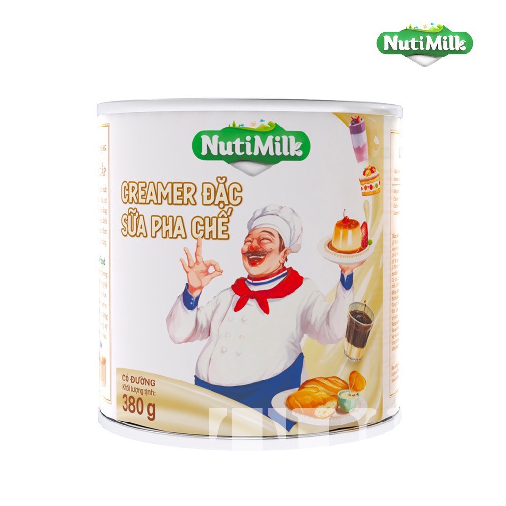 1 Lon Sữa Đặc Pha Chế Nuti Lon 380g Creamer Dùng Làm Bánh,Pha Cà Phê Đổi Mẫu Mới Lon Trắng PKPH