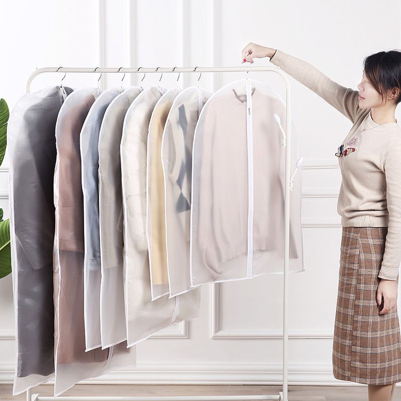 Túi bọc quần áo treo tủ chống bụi loại dày, có khóa kéo, chống thấm, ẩm mốc, đa năng