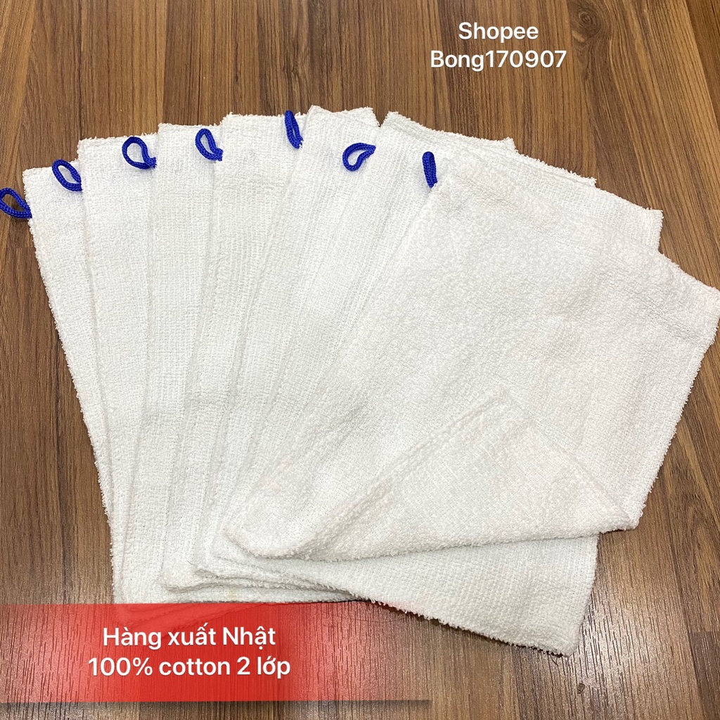 Sét 2 Khăn lau đa năng 100% cotton KT 20x30cm hàng 2 lớp dày dặn 30gr , không xổ lông thấm hút tốt hàng Xuất dư Nhật