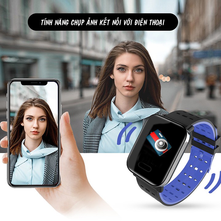 Đồng hồ thông minh giá rẻ T6, SmartWatch Kết nối Bluetooth, Chụp ảnh, Thông báo cuộc gọi, tin nhắn, Theo dõi sức khỏe