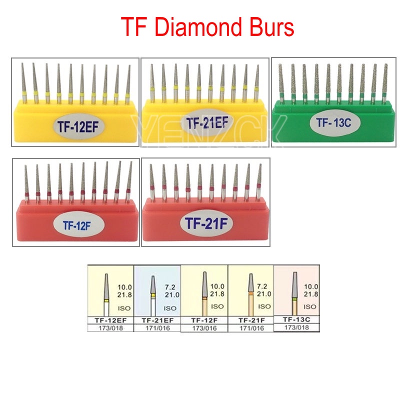 Set 10 mũi mài răng đánh bóng tốc độ cao an toàn tiện dụng