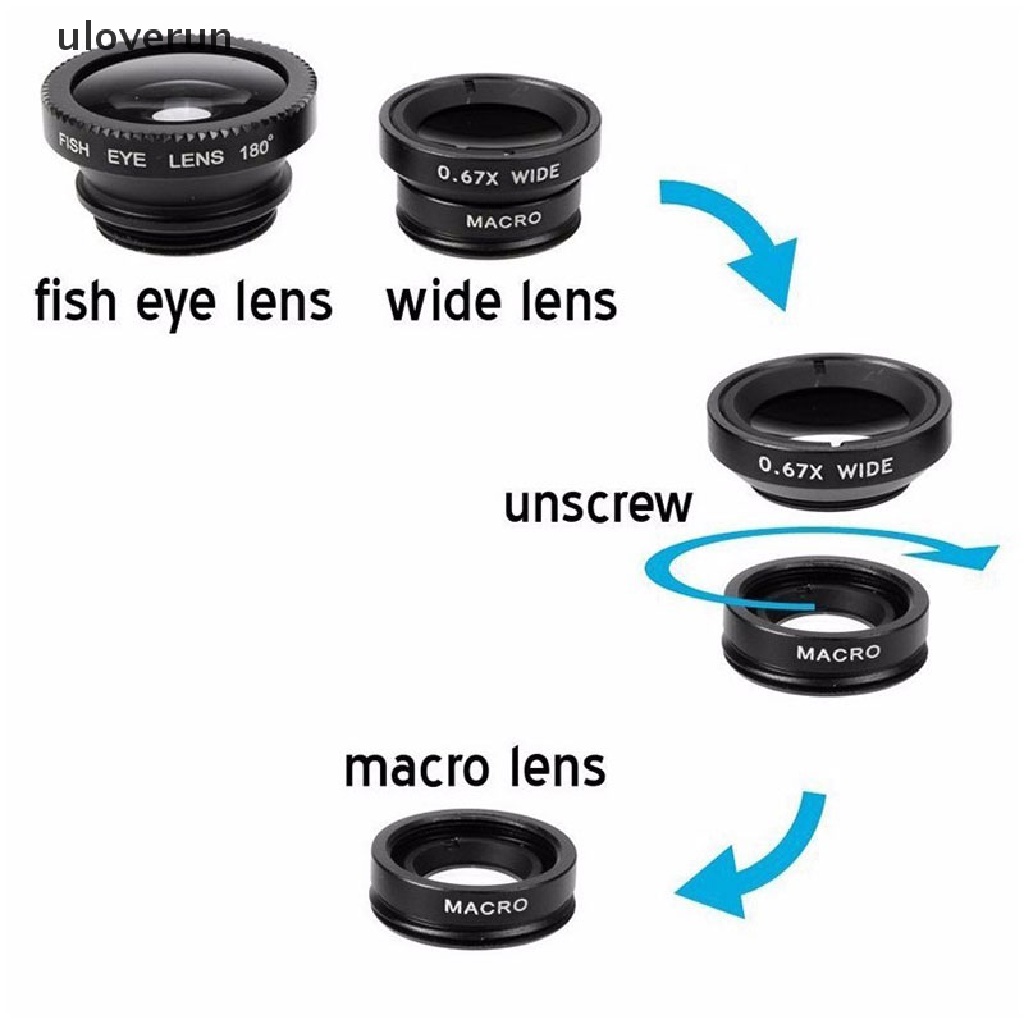 Thấu Kính Góc Rộng + Macro + Ống Kính 3 Trong 1 Dành Cho Điện Thoại
