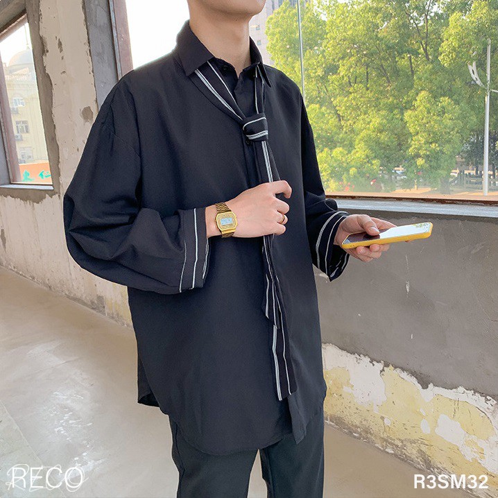 Áo sơ mi nam nữ Hàn Quốc cao cấp dáng rộng tay lỡ Shirt Loose R3SM32 [Trợ giá]