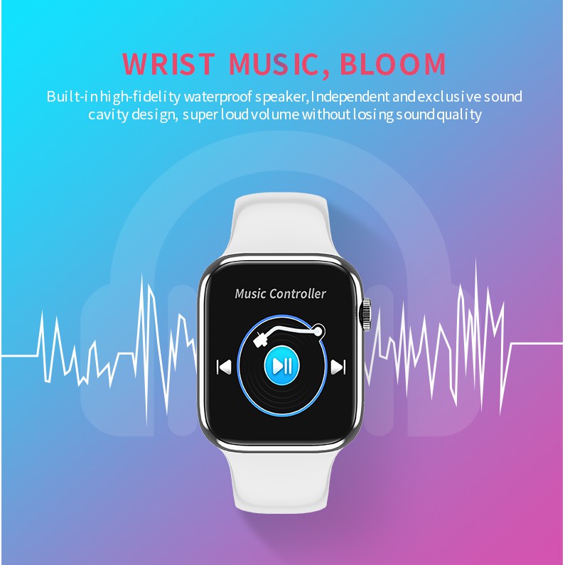 W98 Plus Smart Watch Full Touch Screen Music Control Body Temperature ECG Smartwatches For IOS Android